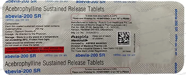 ABEVIA 200MG SR TABLET 10'S