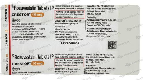 CRESTOR 10MG TABLET 30'S