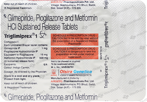 TRIGLIMIPREX 1MG TABLET 10'S