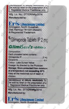 GLIMISAVE 2MG TABLET 15'S
