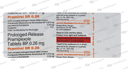 PRAMIROL SR 0.26MG TABLET 10'S