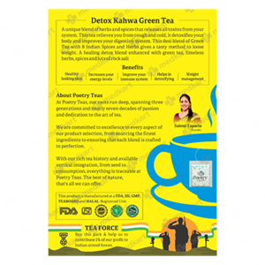POETRY TEAS DETOX KAHWA GREEN TEA 25'S  - Medkart Pharmacy | Generic Medicines Online - Best Online Pharmacy App 