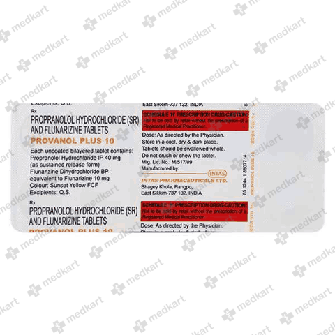 10831 - PROVANOL PLUS 10MG  - Medkart Pharmacy | Generic Medicines Online - Best Online Pharmacy App