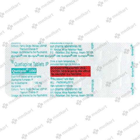 10942 - QUTIPIN 100MG TAB 1X10 - Medkart Pharmacy | Generic Medicines Online - Best Online Pharmacy App