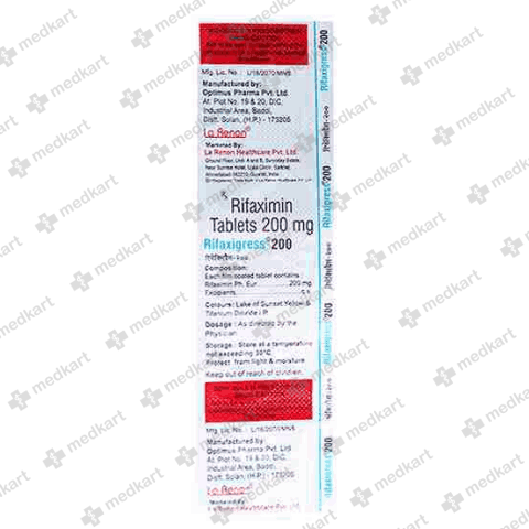 11441 - RIFAXIGRESS 200MG TAB 1X10 - Medkart Pharmacy | Generic Medicines Online - Best Online Pharmacy App
