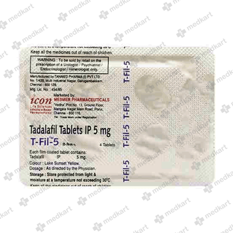 12783 - T FIL 5MG TAB 1X4 - Medkart Pharmacy | Generic Medicines Online - Best Online Pharmacy App