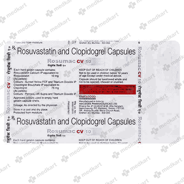 17066 - ROSUMAC CV 10MG TAB 1X10 - Medkart Pharmacy | Generic Medicines Online - Best Online Pharmacy App