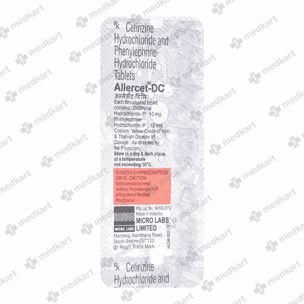 383 - ALLERCET DC TAB 1X10 - Medkart Pharmacy | Generic Medicines Online - Best Online Pharmacy App