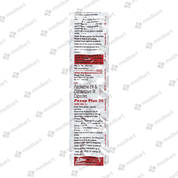 17386 - PEXEP PLUS 25MG TAB 1X10 - Medkart Pharmacy | Generic Medicines Online - Best Online Pharmacy App