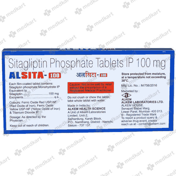 18410 - ALSITA 100MG TAB 1X10 - Medkart Pharmacy | Generic Medicines Online - Best Online Pharmacy App
