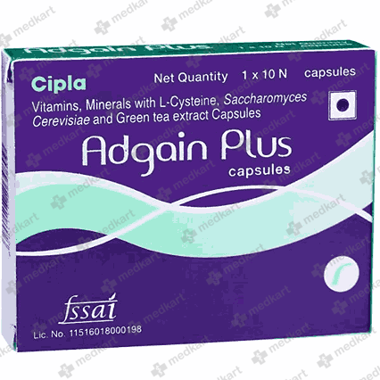 215 - ADGAIN PLUS CAP 1X10 - Medkart Pharmacy | Generic Medicines Online - Best Online Pharmacy App