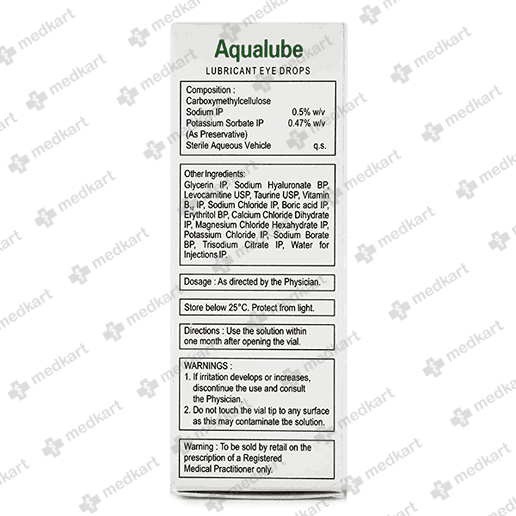 757 - AQUALUBE EYE DROPS 10ML - Medkart Pharmacy | Generic Medicines Online - Best Online Pharmacy App