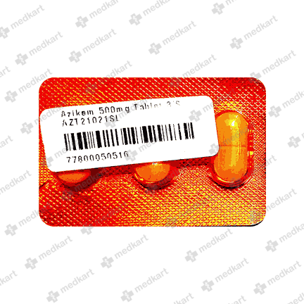 1146 - AZIKEM 500MG TAB 1X3 - Medkart Pharmacy | Generic Medicines Online - Best Online Pharmacy App