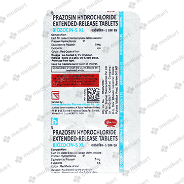 1588 - BIOZOCIN XL 5MG TAB 1X15 - Medkart Pharmacy | Generic Medicines Online - Best Online Pharmacy App