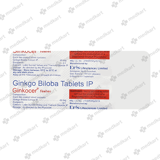 GINKOCER 40MG TABLET 10'S