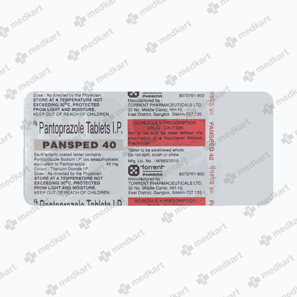 PANSPEED 40MG TABLET 10'S