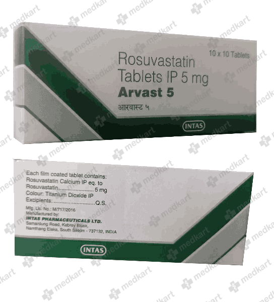 ARVAST 5MG TAB 1X10 - 866 - Medkart Pharmacy | Generic Medicines Online - Best Online Pharmacy App