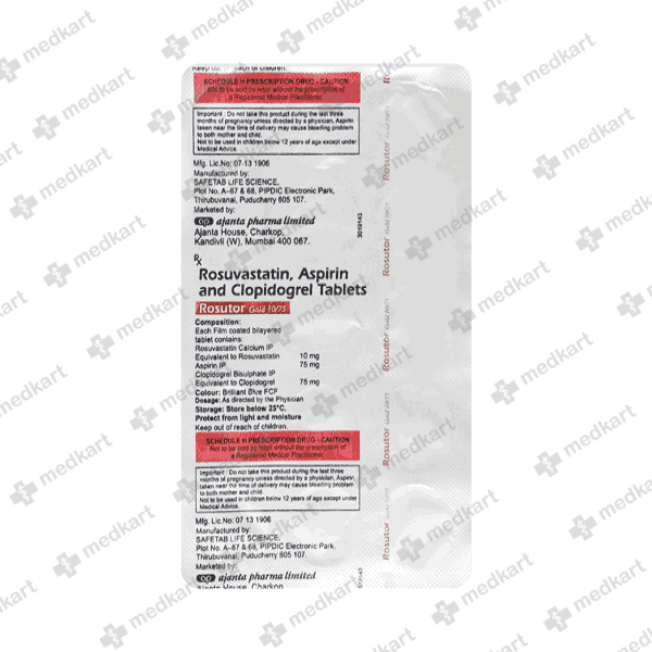 ROSUTOR GOLD 10/75MG TABLET 15'S