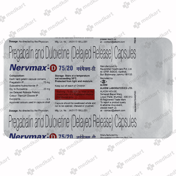 NERVMAX D 75/20MG CAPSULE 10'S