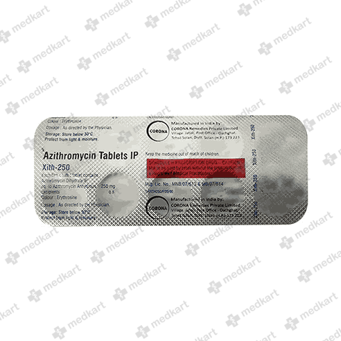XITH 250MG TAB 1X10 - 16814 - Medkart Pharmacy | Generic Medicines Online - Best Online Pharmacy App