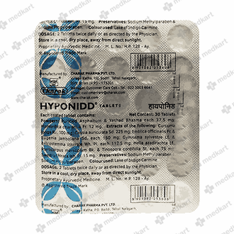 HYPONIDD TAB 1X30 - 6329 - Medkart Pharmacy | Generic Medicines Online - Best Online Pharmacy App
