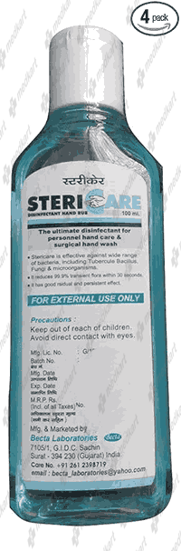 STERICARE SANITIZER 100ML - 12541 - Medkart Pharmacy | Generic Medicines Online - Best Online Pharmacy App