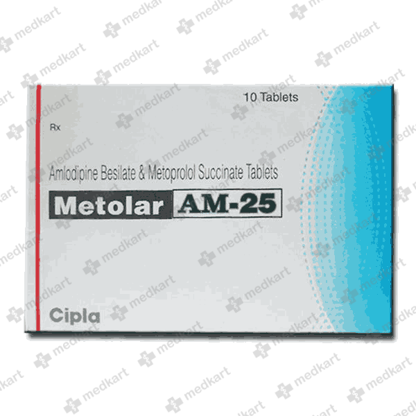 METOLAR AM 25MG TAB 1X10 - 17502 - Medkart Pharmacy | Generic Medicines Online - Best Online Pharmacy App