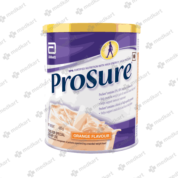 PROSURE ORANGE POWDER 400GM - 10798 - Medkart Pharmacy | Generic Medicines Online - Best Online Pharmacy App
