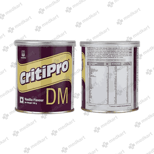CRITIPRO DM VANILLA POWDER 180GM - 2943 - Medkart Pharmacy | Generic Medicines Online - Best Online Pharmacy App