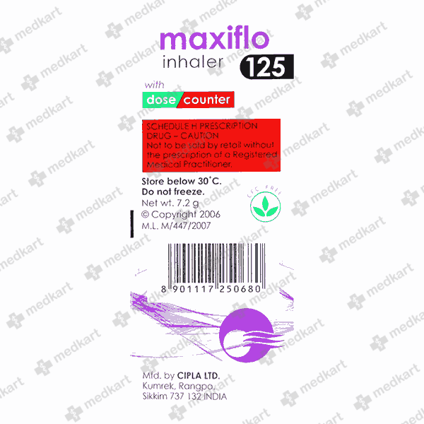 MAXIFLO 125MG INHALER 120 MD