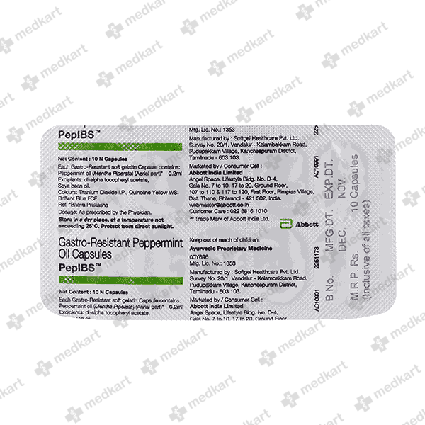 PEPIBS CAP 1X10 - 10301 - Medkart Pharmacy | Generic Medicines Online - Best Online Pharmacy App