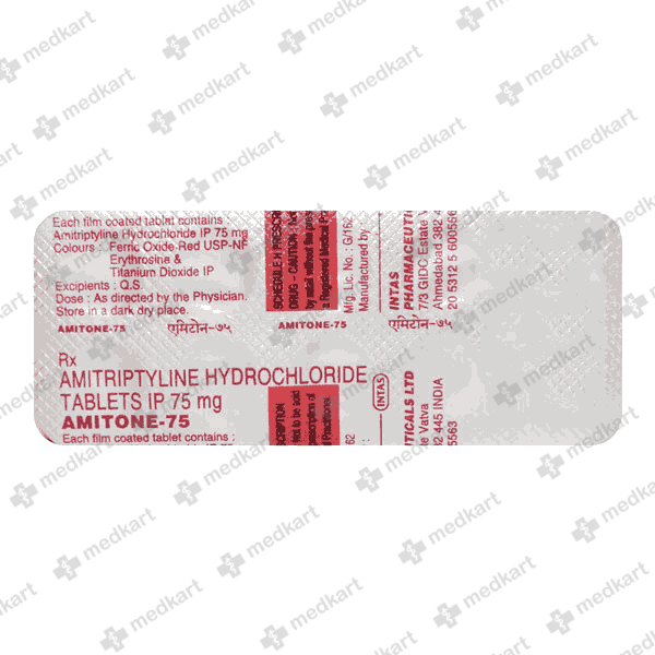 510	AMITONE 75MG TAB 1X10 - 510 - Medkart Pharmacy | Generic Medicines Online - Best Online Pharmacy App