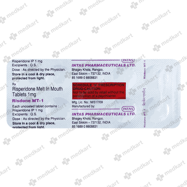 RISDONE MT 1MG TAB 1X10 - 11468 - Medkart Pharmacy | Generic Medicines Online - Best Online Pharmacy App