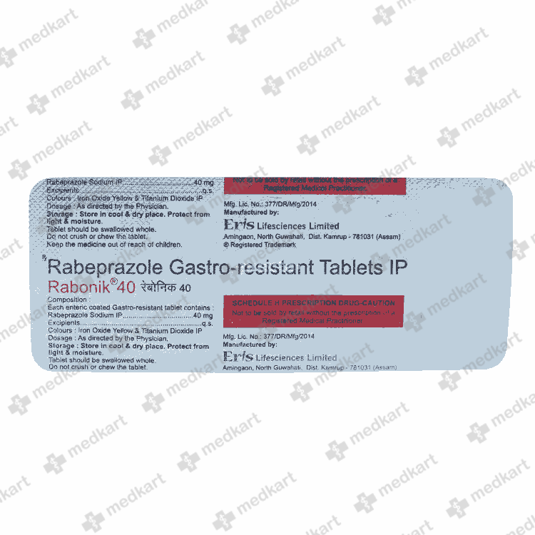 RABONIK 40MG TAB 1X10 - 11006 - Medkart Pharmacy | Generic Medicines Online - Best Online Pharmacy App
