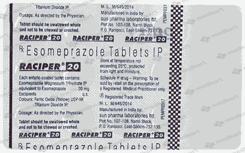 RACIPER 20MG TAB 1X15 - 16569 - Medkart Pharmacy | Generic Medicines Online - Best Online Pharmacy App