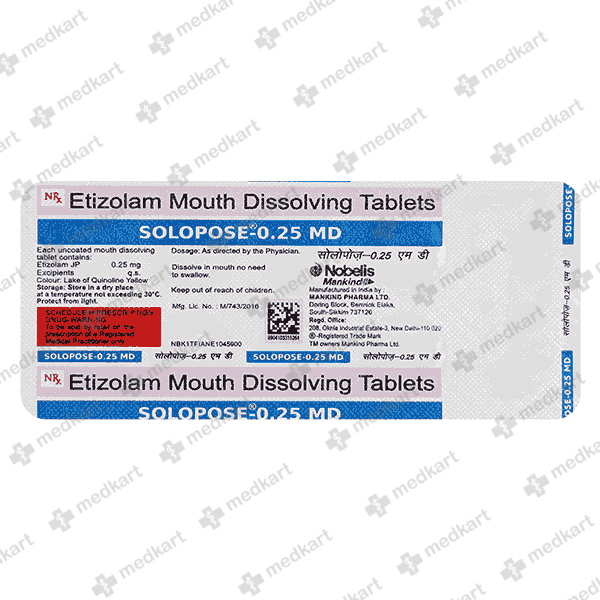 Buy SOLOPOSE MD 0.25 online