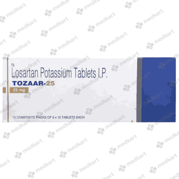 TOZAAR 25MG TAB 1X10 - 13691 - Medkart Pharmacy | Generic Medicines Online - Best Online Pharmacy App
