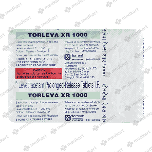 TORLEVA XR 1000MG TAB 1X10 - 13644 - Medkart Pharmacy | Generic Medicines Online - Best Online Pharmacy App