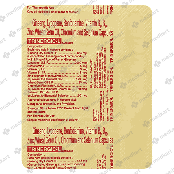 TRINERGIC L CAP 1X15 - 19179 - Medkart Pharmacy | Generic Medicines Online - Best Online Pharmacy App