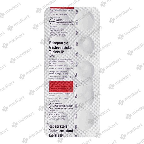 MAC 20MG TAB 1X10 - 7727 - Medkart Pharmacy | Generic Medicines Online - Best Online Pharmacy App