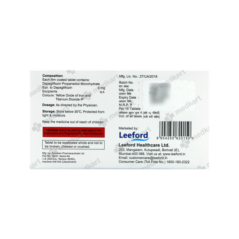 DAPAFORD 5MG TABLET 15'S