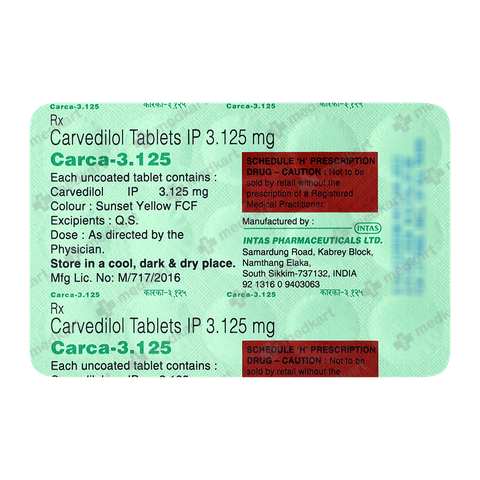 CARCA 3.125MG TABLET 15'S