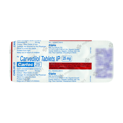 CARLOC 25MG TABLET 10'S
