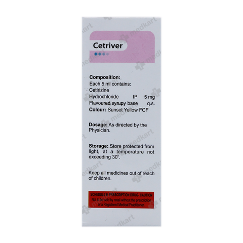 Order CETRIVER SYRUP 60 online at Medkart