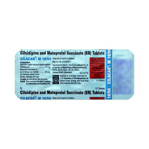 CILACAR M 10/50MG TABLET 10'S