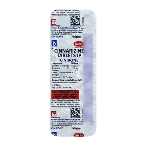 Cinirone Biochem Tablet 10's – Price, Uses & Side Effects