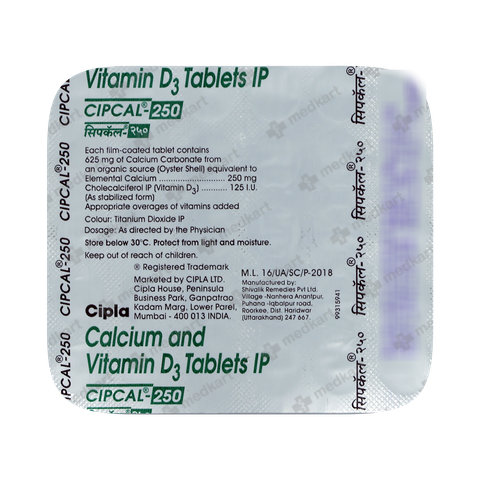 CIPCAL 250MG TABLET 30'S