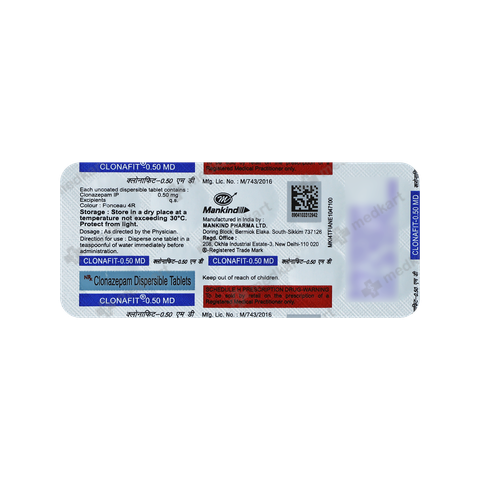 CLONAFIT 0.5MG MD TABLET 10'S