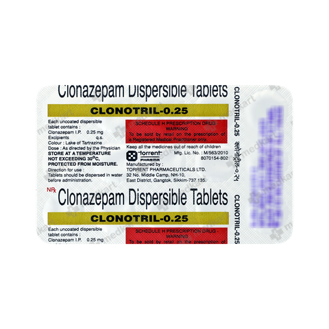 CLONOTRIL 0.25MG TABLET 15'S