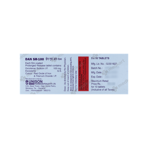 DAN SR 100MG TABLET 10'S